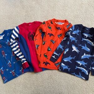 Hanna Andersson Kids Pajama Tops Sharks Dinosaurs Spider-Man Marvel 6-7